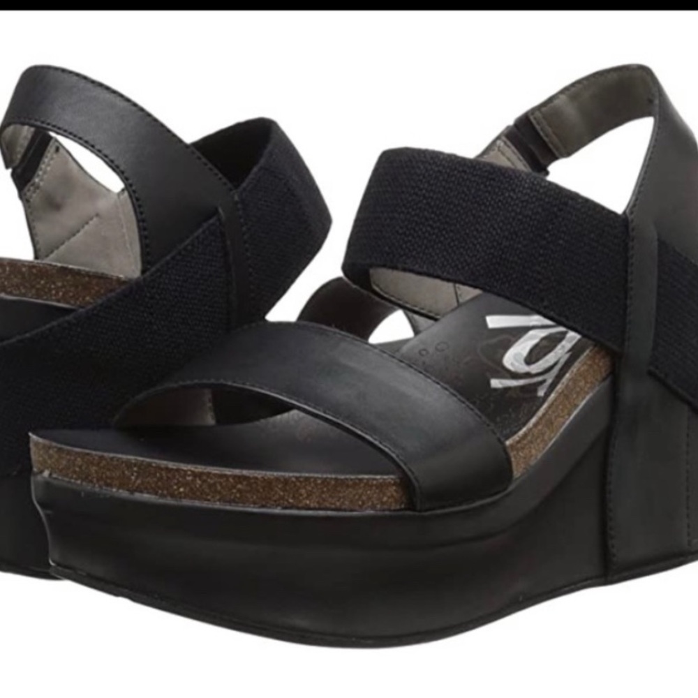 OTBT Black Wedge Sandals